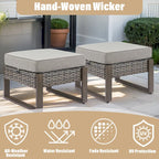 Gymojoy PE Rattan Swivel Rocking Chairs with Sofa - Grey