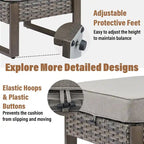 Gymojoy PE Rattan Swivel Rocking Chairs with Sofa - Grey