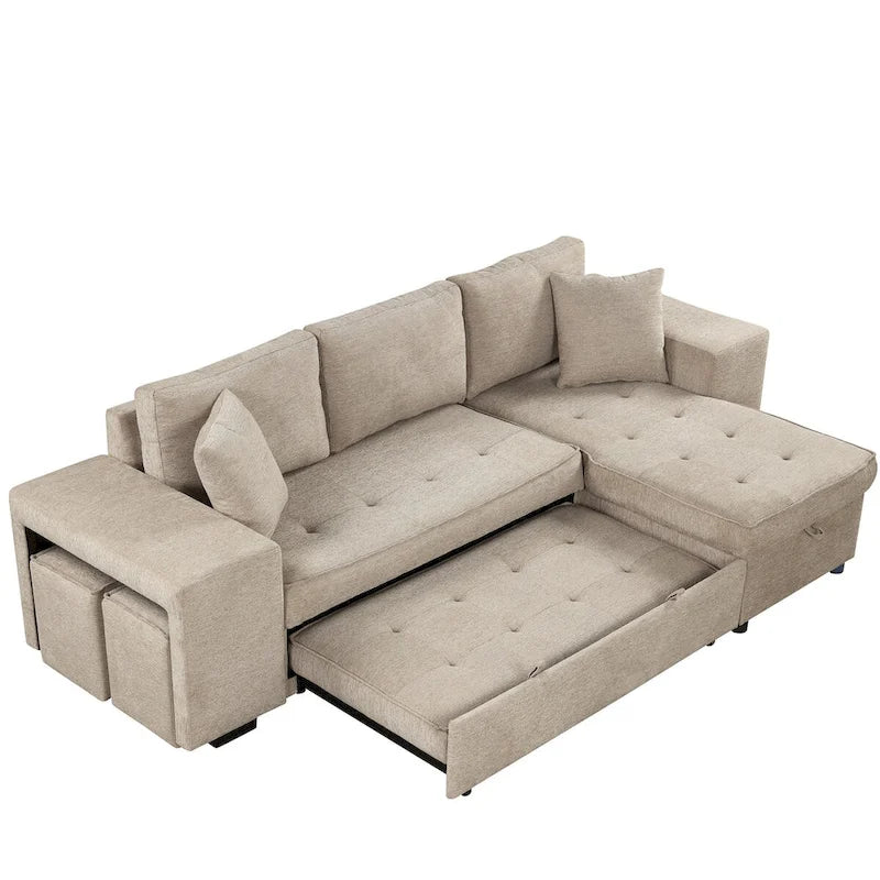 Modern L-Shape 3 Seat Reversible Sectional Sofa