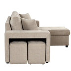 Modern L-Shape 3 Seat Reversible Sectional Sofa