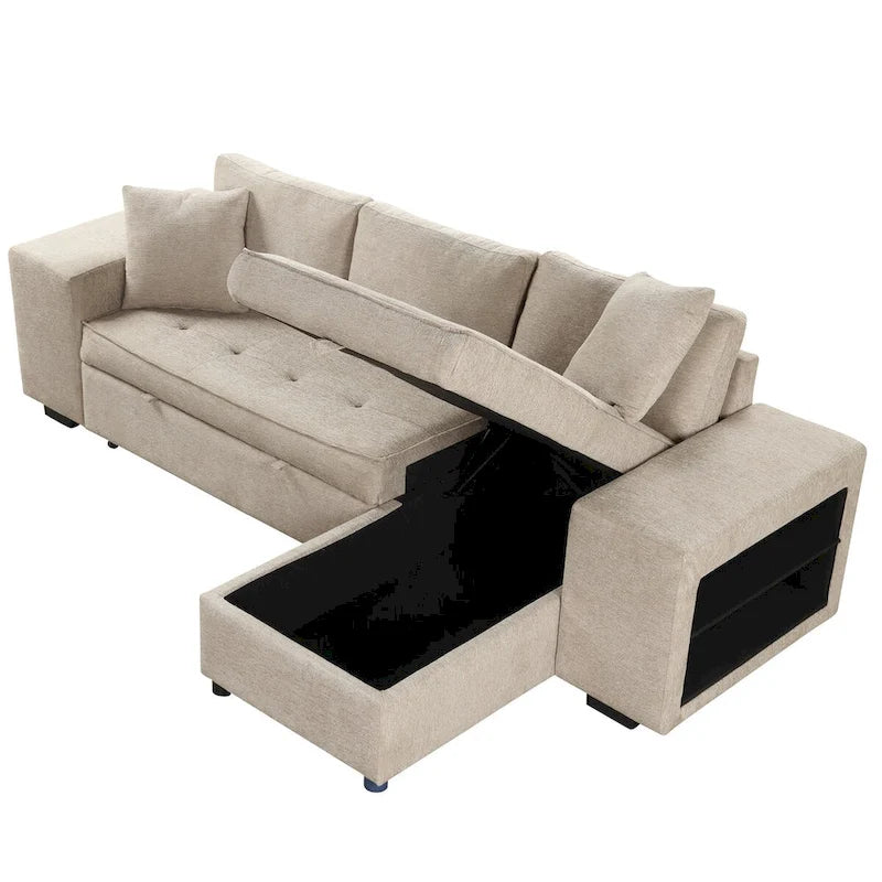 Modern L-Shape 3 Seat Reversible Sectional Sofa