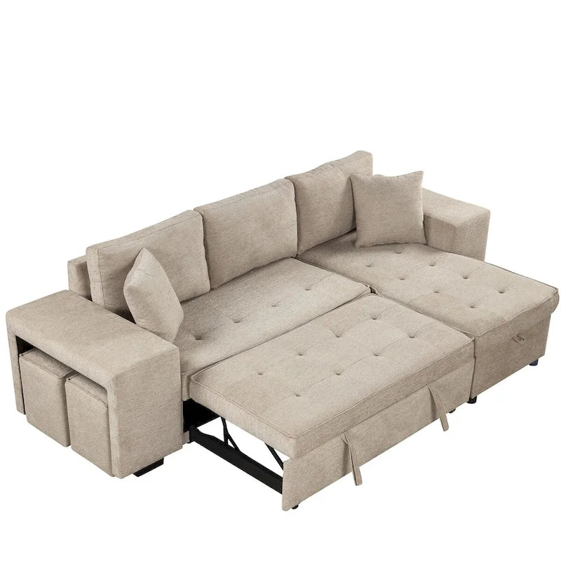 Modern L-Shape 3 Seat Reversible Sectional Sofa