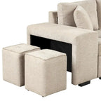 Modern L-Shape 3 Seat Reversible Sectional Sofa