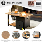 HOOOWOOO 4 Seater Grey Rattan Outdoor Furniture Fire Pit Set