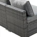 HOOOWOOO 4 Seater Grey Rattan Outdoor Furniture Fire Pit Set