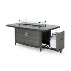 Vistano 7 Piece Sunbrella Outdoor Patio Motion Fire Seating Set - Gray