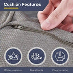 Gymojoy 2PCS Patio Rattan Ottoman Cushioned Seat - Brown