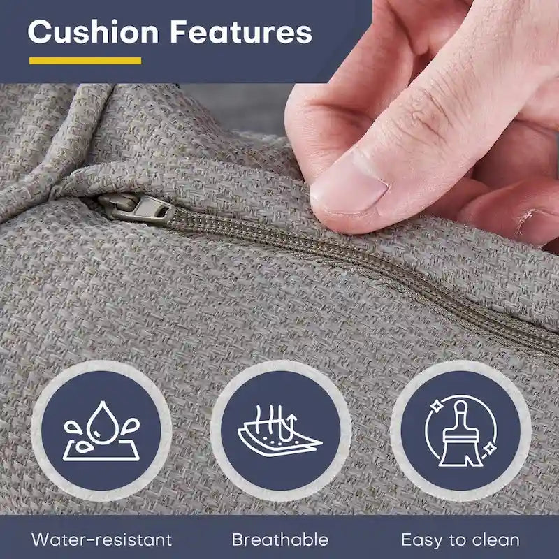 Gymojoy 2PCS Patio Rattan Ottoman Cushioned Seat - Brown