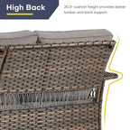 Gymojoy 2PCS Patio Rattan Ottoman Cushioned Seat - Brown