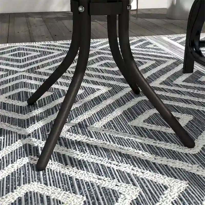 3 Piece Outdoor Gliders Set with Steel Frame, Tempered Glass Top Table