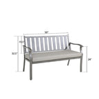 Outdoor Dining Bench Patio Loveseat Bench with Beige Cushion