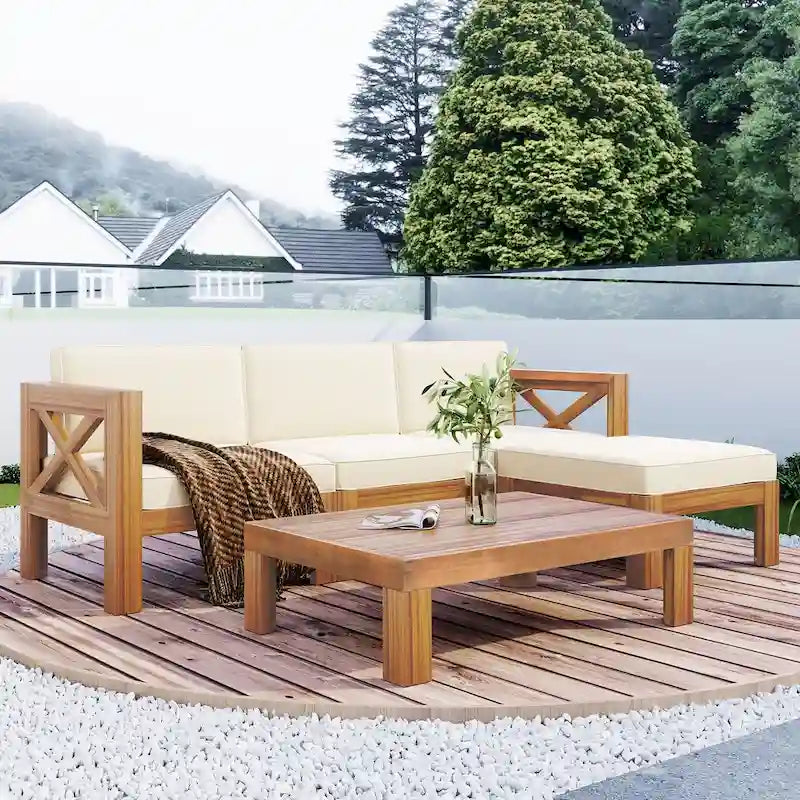 Nestfair Outdoor 5-Piece Sectional Sofa Set with Cushions