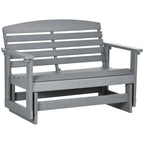 2-Person Outdoor Glider Bench Rocking Chair w/ Slatted HDPE Frame