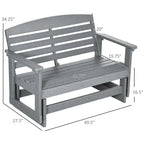 2-Person Outdoor Glider Bench Rocking Chair w/ Slatted HDPE Frame