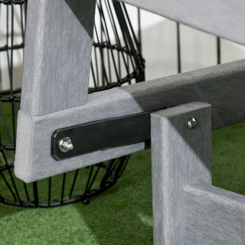 2-Person Outdoor Glider Bench Rocking Chair w/ Slatted HDPE Frame