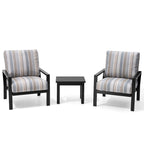 Pellebant Outdoor 3-Piece Aluminum Patio Conversation Sets with Cushions - Set of 3