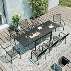 9 Pieces Outdoor Dining Set with Rectangular Dining Table