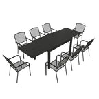 9 Pieces Outdoor Dining Set with Rectangular Dining Table