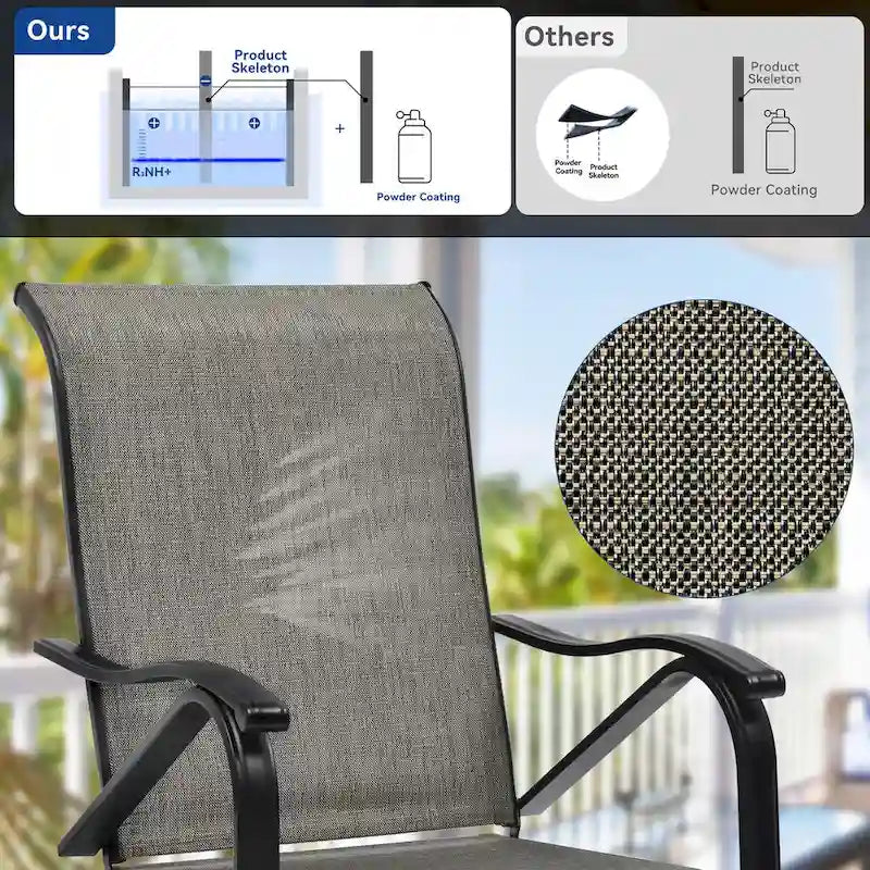 Outdoor Dining Armchair Patio Chair Picnic Chair(Set of 2)