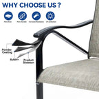 Outdoor Dining Armchair Patio Chair Picnic Chair(Set of 2)