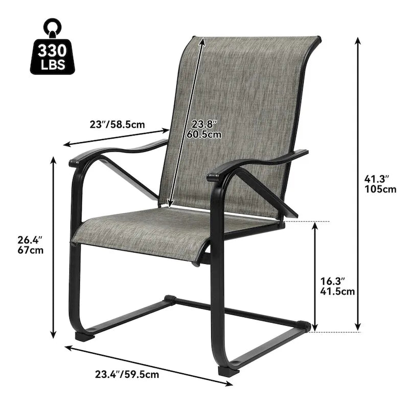 Outdoor Dining Armchair Patio Chair Picnic Chair(Set of 2)