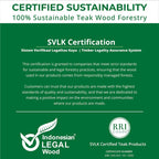 RRI Goods Teak Wood Side Table with Storage, Indoor and Outdoor Wooden End Table Deck, Porch, Balcony Backyard - 18W