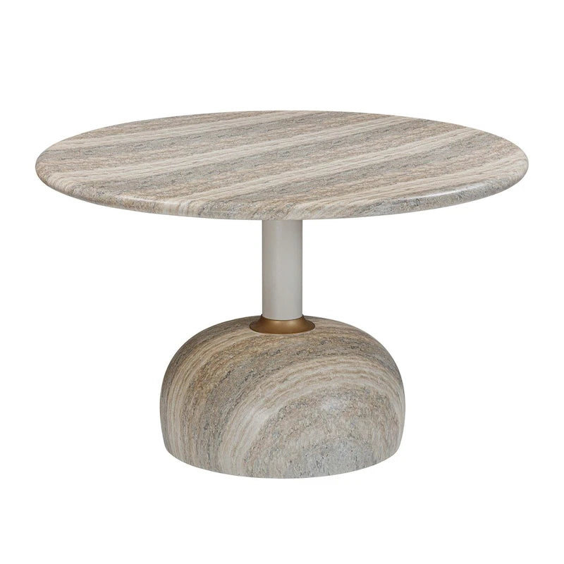 Omaha Concrete Faux Travertine Indoor / Outdoor 48 Round Dining Table