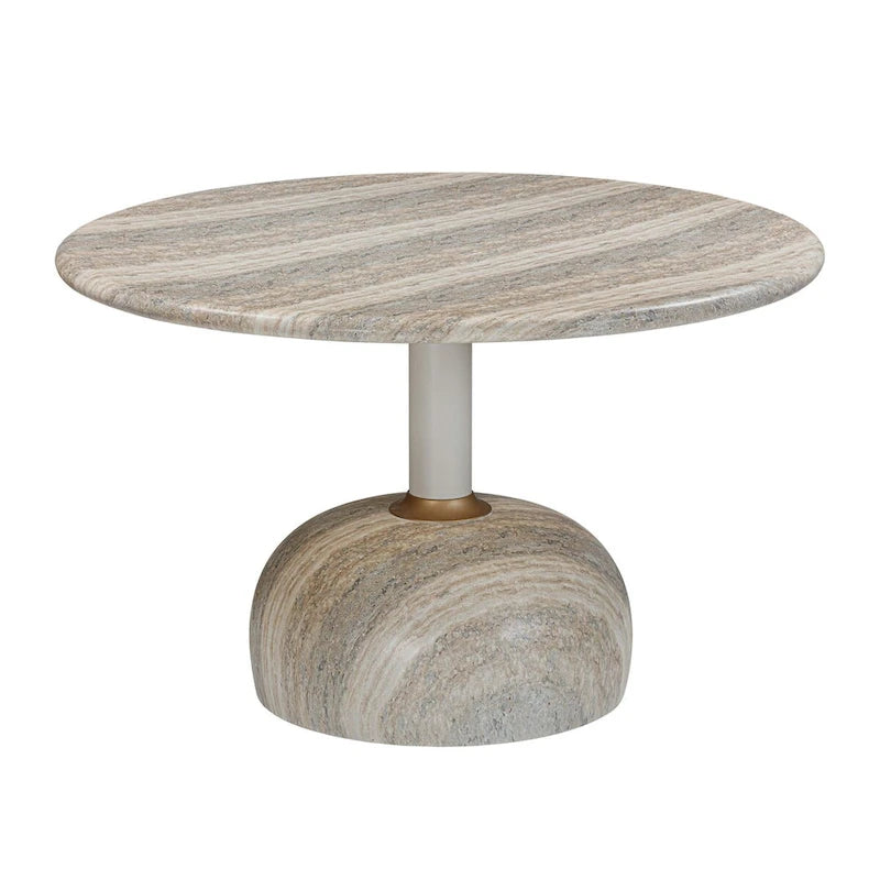 Omaha Concrete Faux Travertine Indoor / Outdoor 48 Round Dining Table