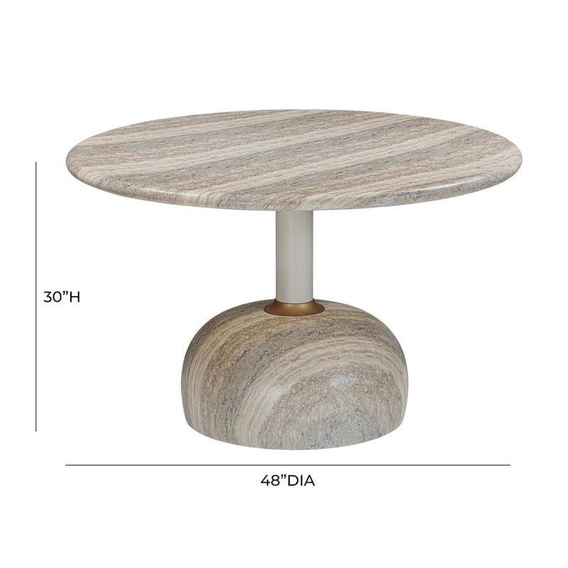 Omaha Concrete Faux Travertine Indoor / Outdoor 48 Round Dining Table