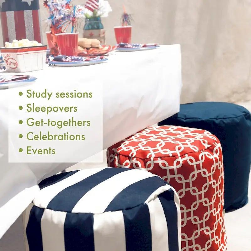 Majestic Home Goods Plantation Indoor / Outdoor Ottoman Pouf 16 L x 16 W x 17 H