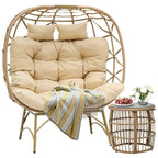 Double egg chair with end table