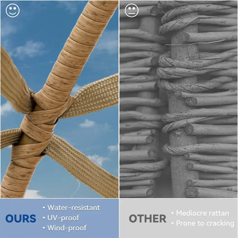 Double egg chair with end table