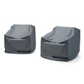 Cannes 2 Piece Polyester Outdoor Patio Club Chair Deluxe Furniture Cover - Grey - 35W x 33D x 33H