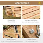 3-Seater Wooden Patio Swing Bench with Folding Coffee Table