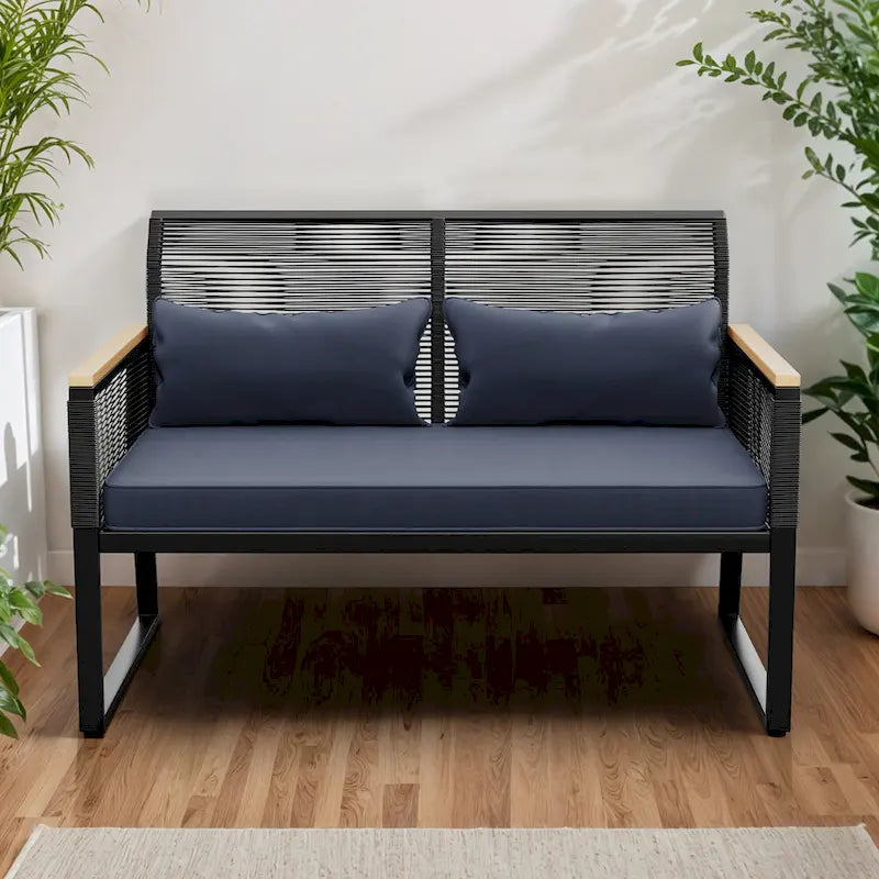 Moasis Wicker Patio Loveseat - 28.3L x 23.6W x 37.4H