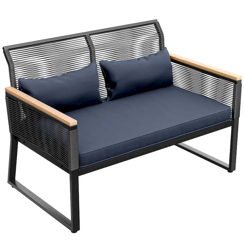 Moasis Wicker Patio Loveseat - 28.3L x 23.6W x 37.4H