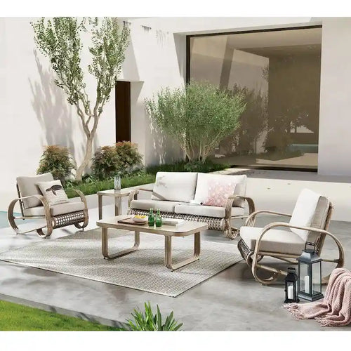 5-Piece Outdoor Aluminum Set - Sectional Conversation Sofa Collection