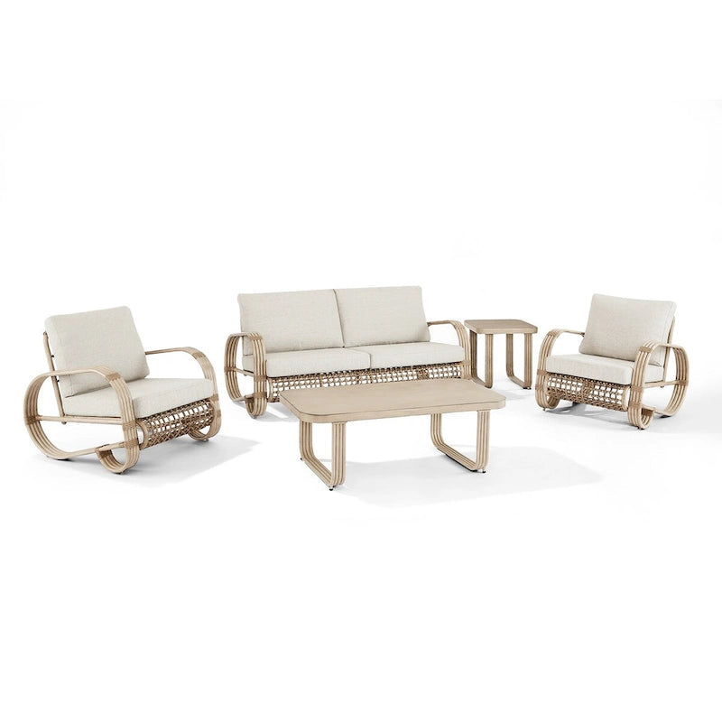 5-Piece Outdoor Aluminum Set - Sectional Conversation Sofa Collection