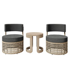 Corvus Donges 3-piece Outdoor Wicker Conversation Set