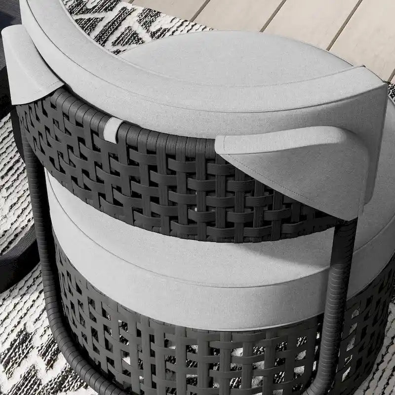 Corvus Donges 3-piece Outdoor Wicker Conversation Set