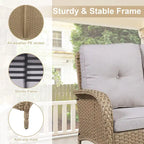 Patio Furniture Wicker Love-seat Sofa - Yellow