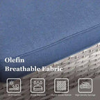 High Back Patio Chairs with Coffee Table - Light Grey