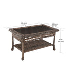 Modern Concept Faux Sea Grass Resin Rattan Coffee Table