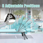 Patio Chaise Lounge Set of 3,Aluminum Pool Lounge Chairs with Side Table,Outdoor Adjustable Recliner All Weather for Poolside
