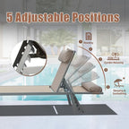 Patio Chaise Lounge Set of 3,Aluminum Pool Lounge Chairs with Side Table,Outdoor Adjustable Recliner All Weather for Poolside