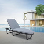 Boat-Shape Aluminum Chaise Lounge Chair with Cushion