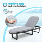 Boat-Shape Aluminum Chaise Lounge Chair with Cushion