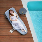 Boat-Shape Aluminum Chaise Lounge Chair with Cushion