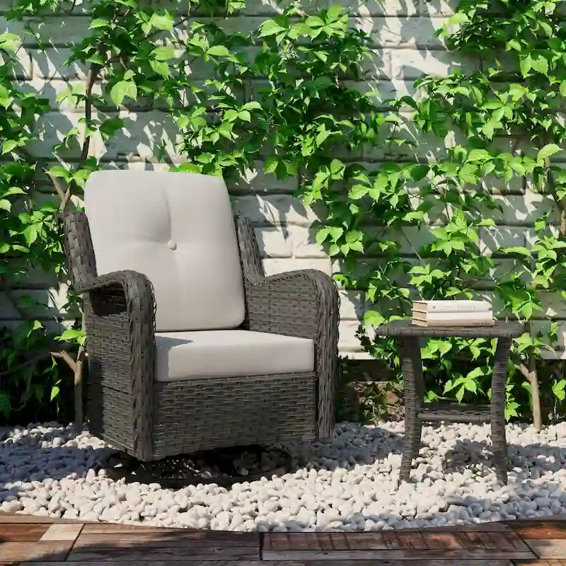 Outdoor Swivel Rocker Patio Rattan Chair