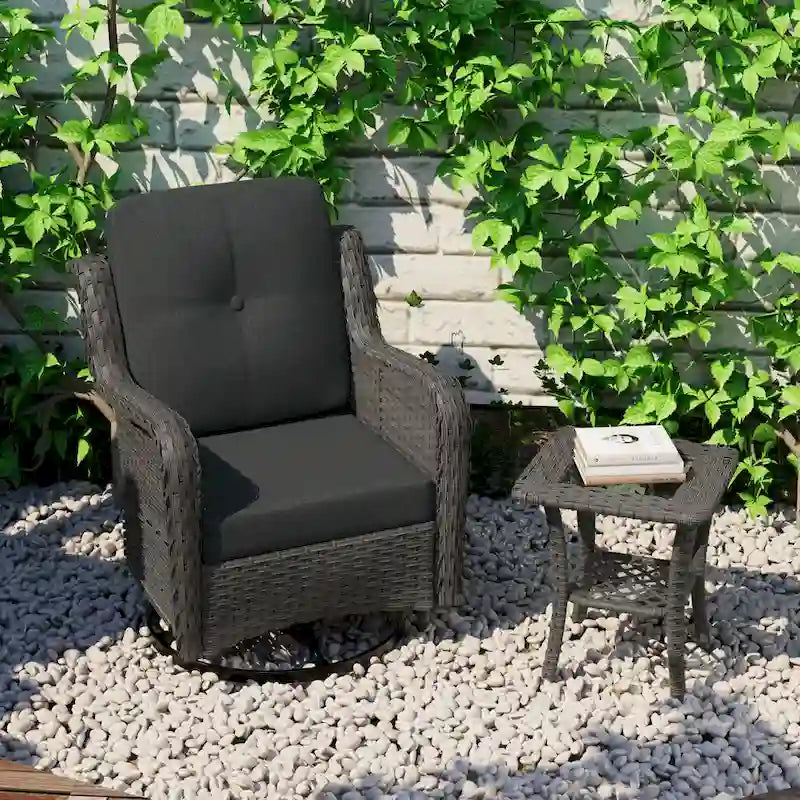 Outdoor Swivel Rocker Patio Rattan Chair
